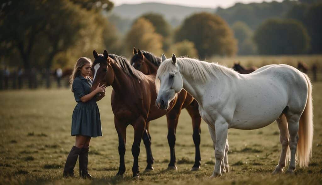 Early domestication of horses, showing humans taming and breeding them for the first time in history