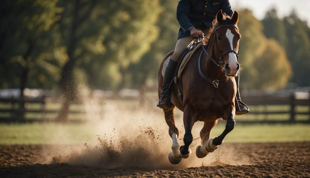 A rider practices safe horseback riding to prevent injuries